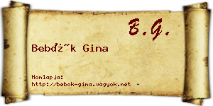 Bebők Gina névjegykártya